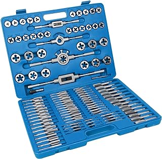 110 PCS Metric Tap and Die Set, M2-M18 Tap and Die Rethreading Kit | Making Screw Threads for Cutting External and Internal Threads with Storage Case