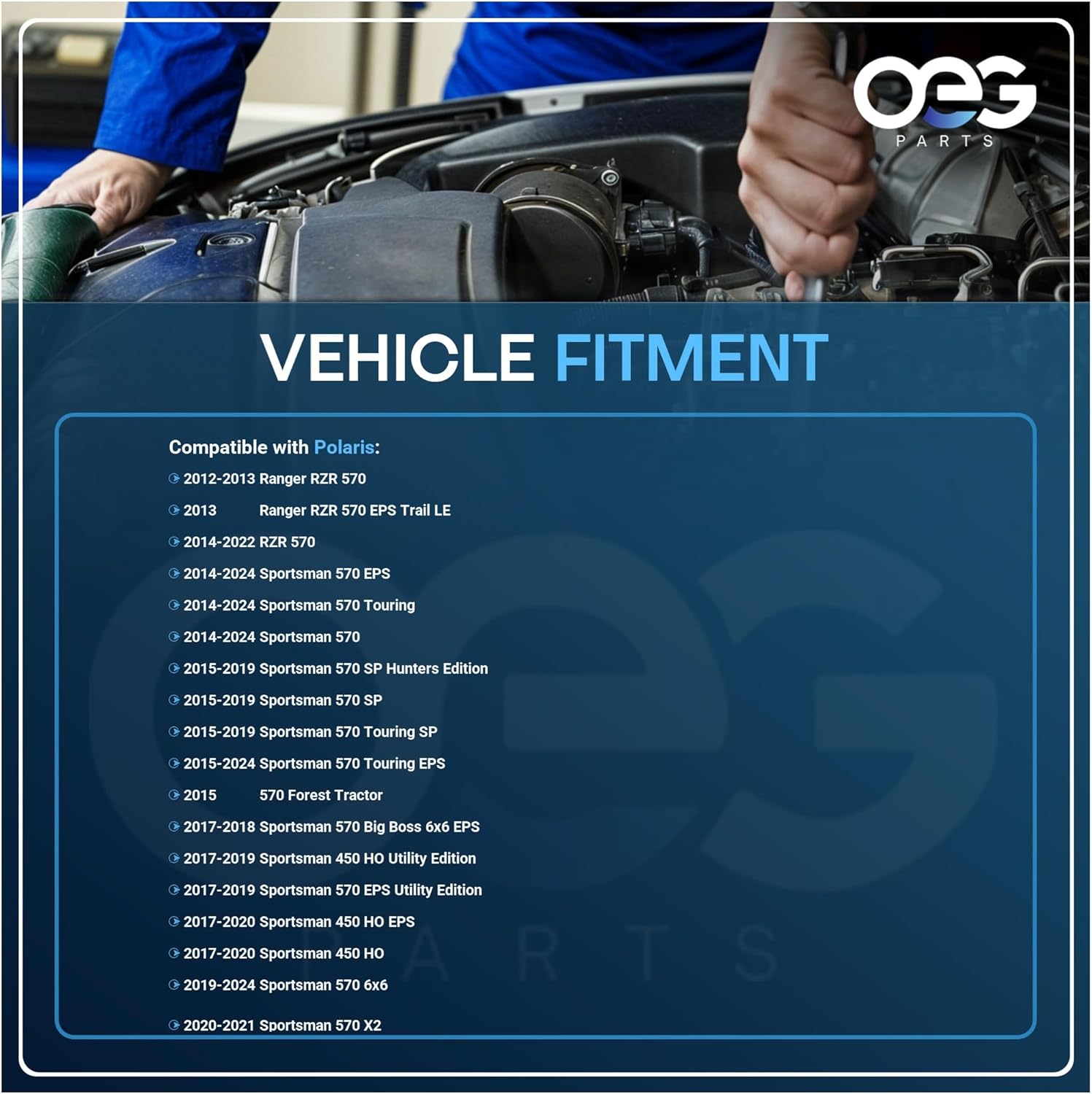 OEG Parts New Starter Compatible with Polaris ATV Sportsman 570 Models 2015, UTV Ranger 4X4 570 Models 2015, 4014290, 4014909, 26024610, SMU0549, 41022058