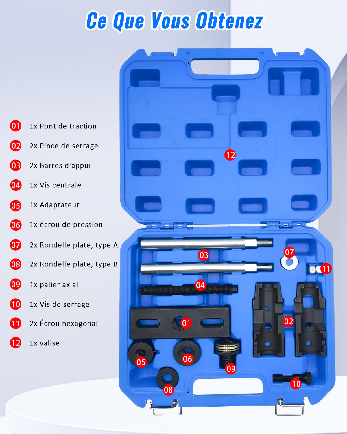 Jeu Extracteur D'injecteurs Diesel 303-1706 Compatible avec Ford EcoBlue 2.0 TDCi & pour Tourneo, Transit, Focus, Edge, Galaxy, S-Max, Mondeo, Ranger, Kuga, D'outil D'extracteur de Injecteurs