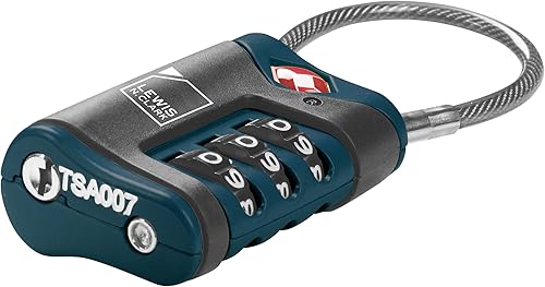 Miniatura 4 de Lewis N. Clark Candado de equipaje aprobado por la TSA + cable de acero para maleta, mochila, bolsa para laptop + bolso, perfecto para aeropuerto