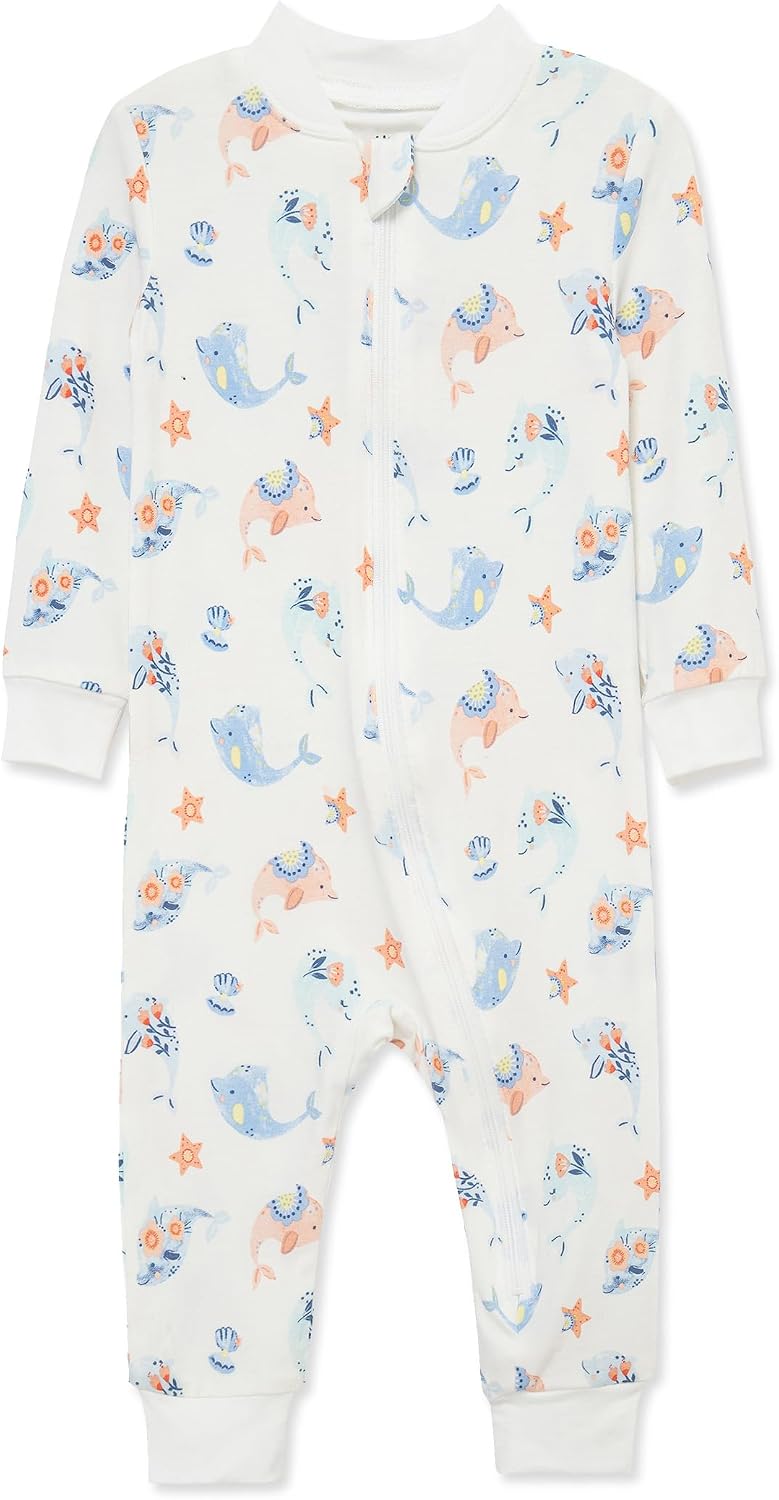 Little Me Clothes for Baby Girls' Zip Front Pajama Footies, 12-24 Months