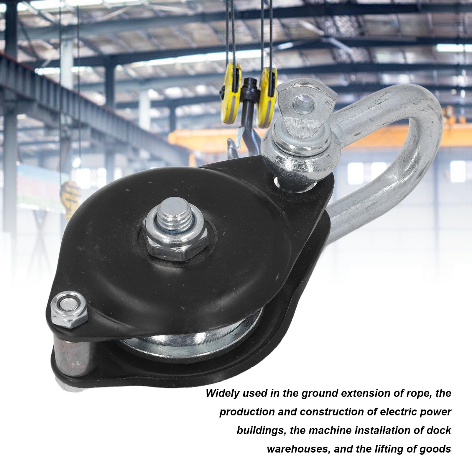 Alloy Steel Pulley, Load Bearing 0.3T, Ideal for Ground Ropes, Electrical Construction, Machine Installations, Docks and Warehouses