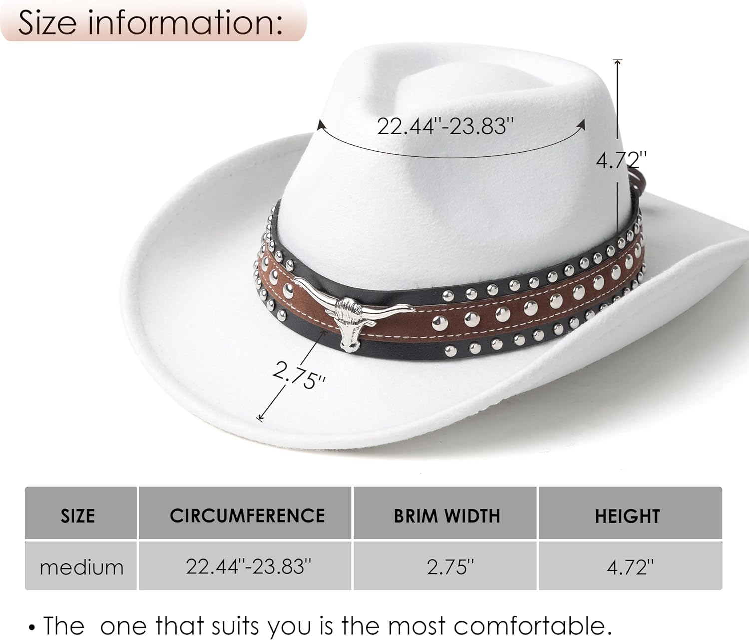 Classic Western Felt Cowboy Cowgirl Hat for Women Men Wide Brim Belt Buckle Cowboy Hat - Image 4
