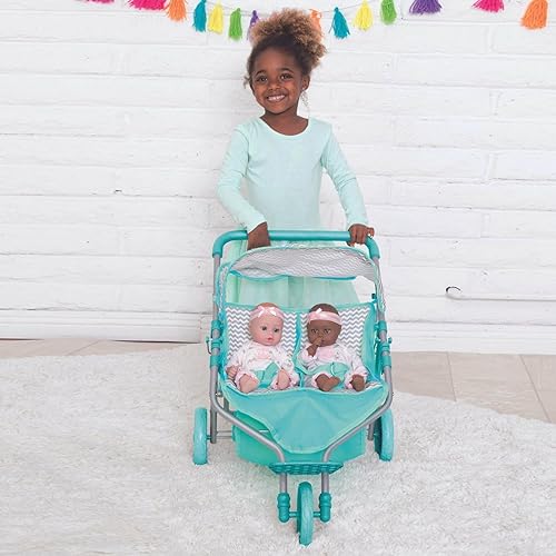 Miniatura 5 de Adora Elegante cochecito de muñeca Zig Zag Jogger para muñecas, cubierta solar convertible, almacenamiento de accesorios para muñecas, se adapta a