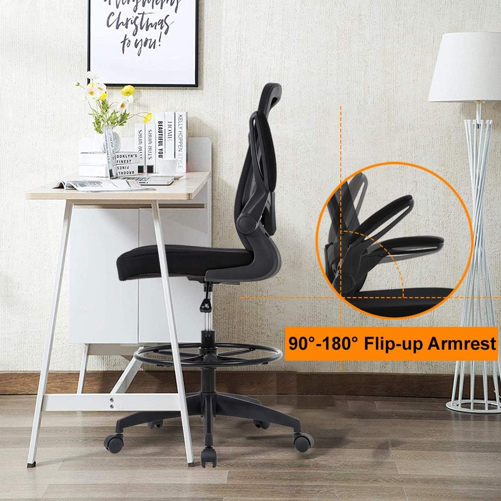 Office Drafting Chair Tall Office Chair Adjustable Height with Lumbar