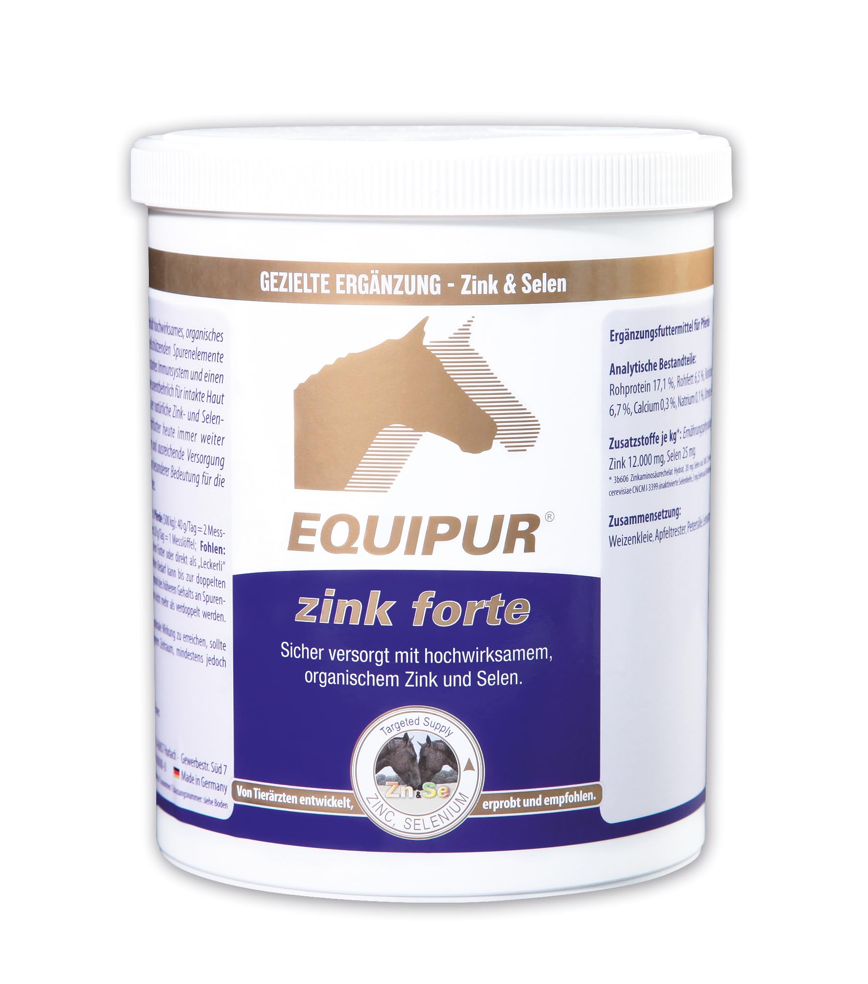 EQUIPUR Zink forte 3 kg Kübel sicher versorgt mit hochwirksamen organischen Zink und Selen