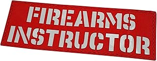 Firearms Instructor 3x8 Red and White Hi Viz High Visibility Reflective Patch