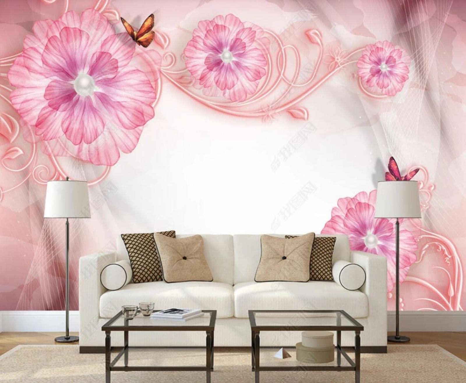 Papier peint panoramique fleurs roses une touche de douceur murale
