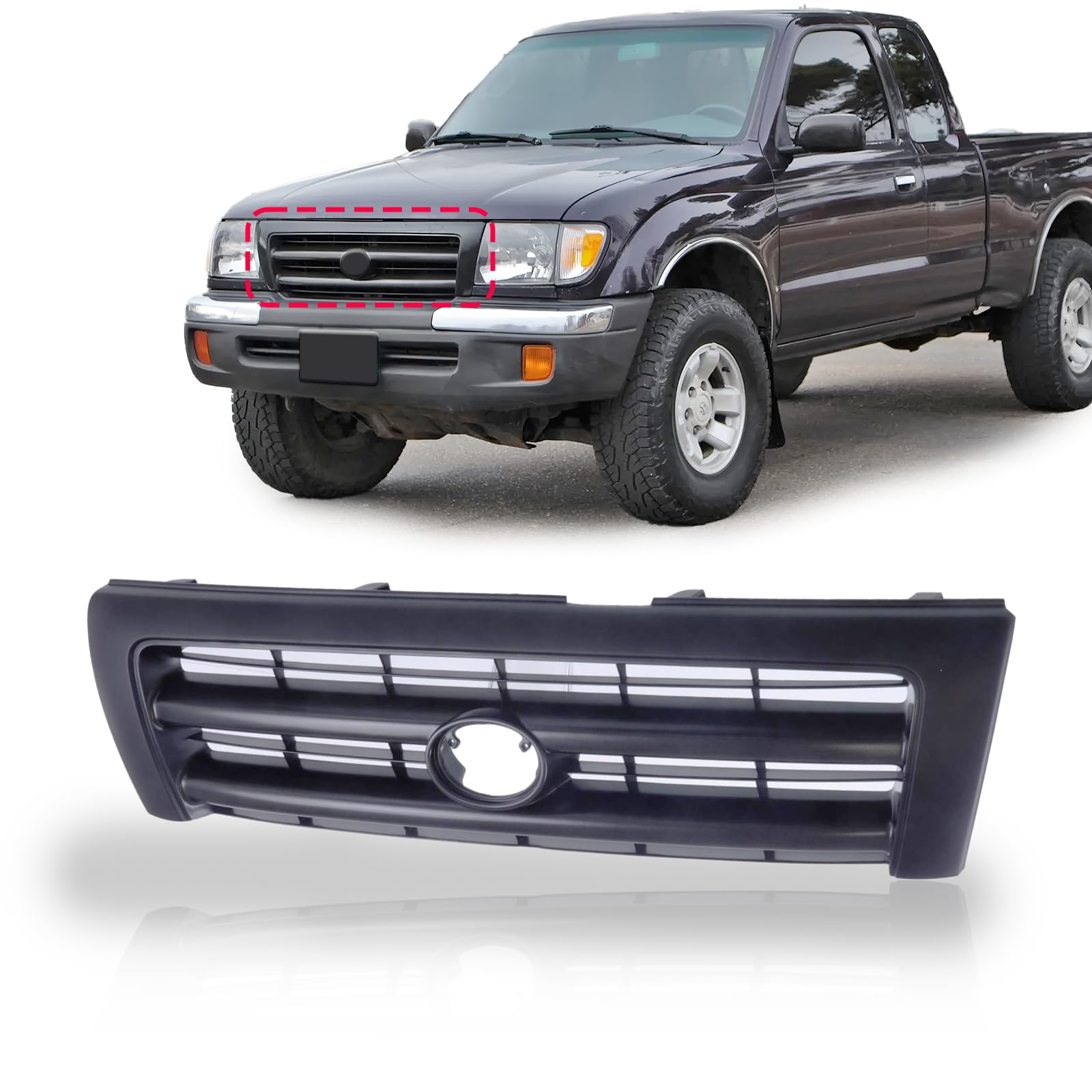To1200268 Tacoma Front Grill US AUTO PARTS PLUS New Front Grille Silver Shell ...