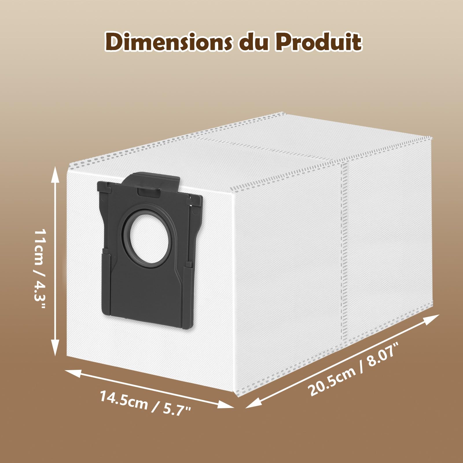 Dreame L10s L40s Pro Ultra L20 X40 X50 Sacs à Poussière 3,2L Lot de 12