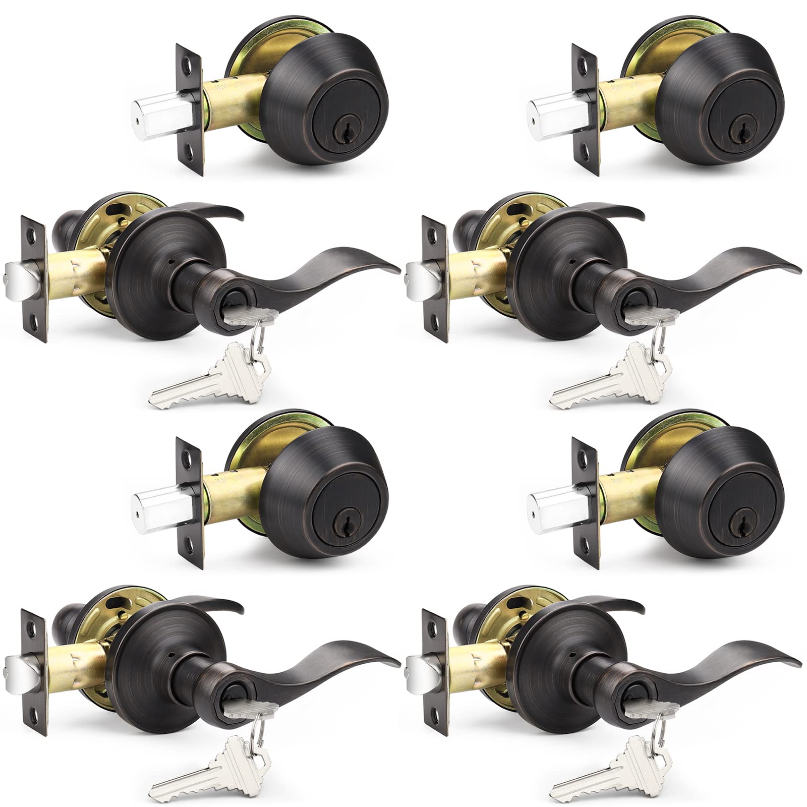 Probrico Door Handle Set - Satin Nickel -23