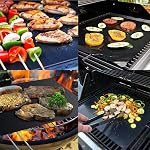 BBQ Grill Mat Set of 6 - Non-Stick, Fireproof Sheets & Baking Mats for Gas, Charcoal, Electric Grills - Reusable, Dishwasher Safe, Easy to Clean Barbecue Accessories with Grill Grease Tray