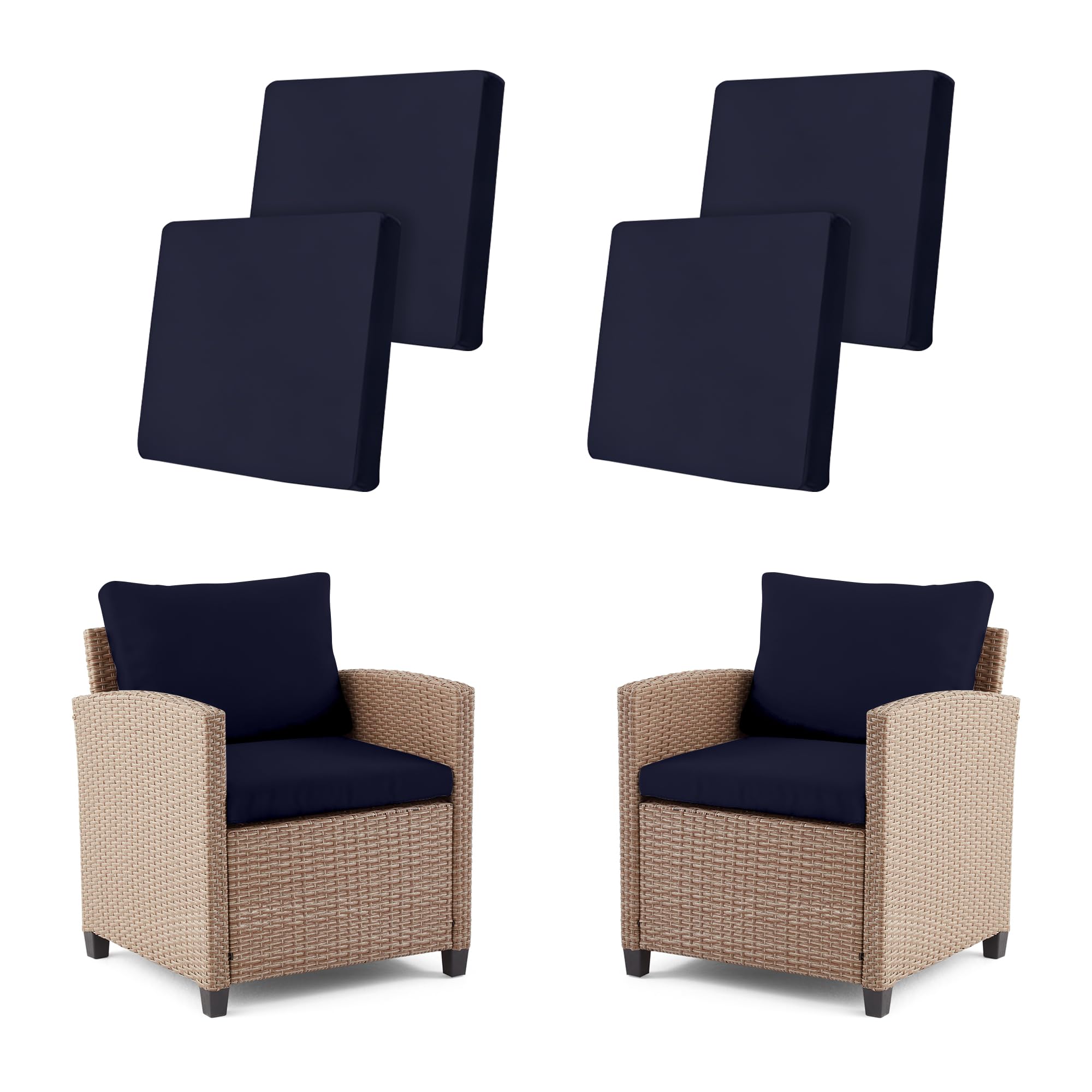4Pcs Outdoor Cushion Covers Stretch Patio Cushion Covers Sofa Cushion Cover
