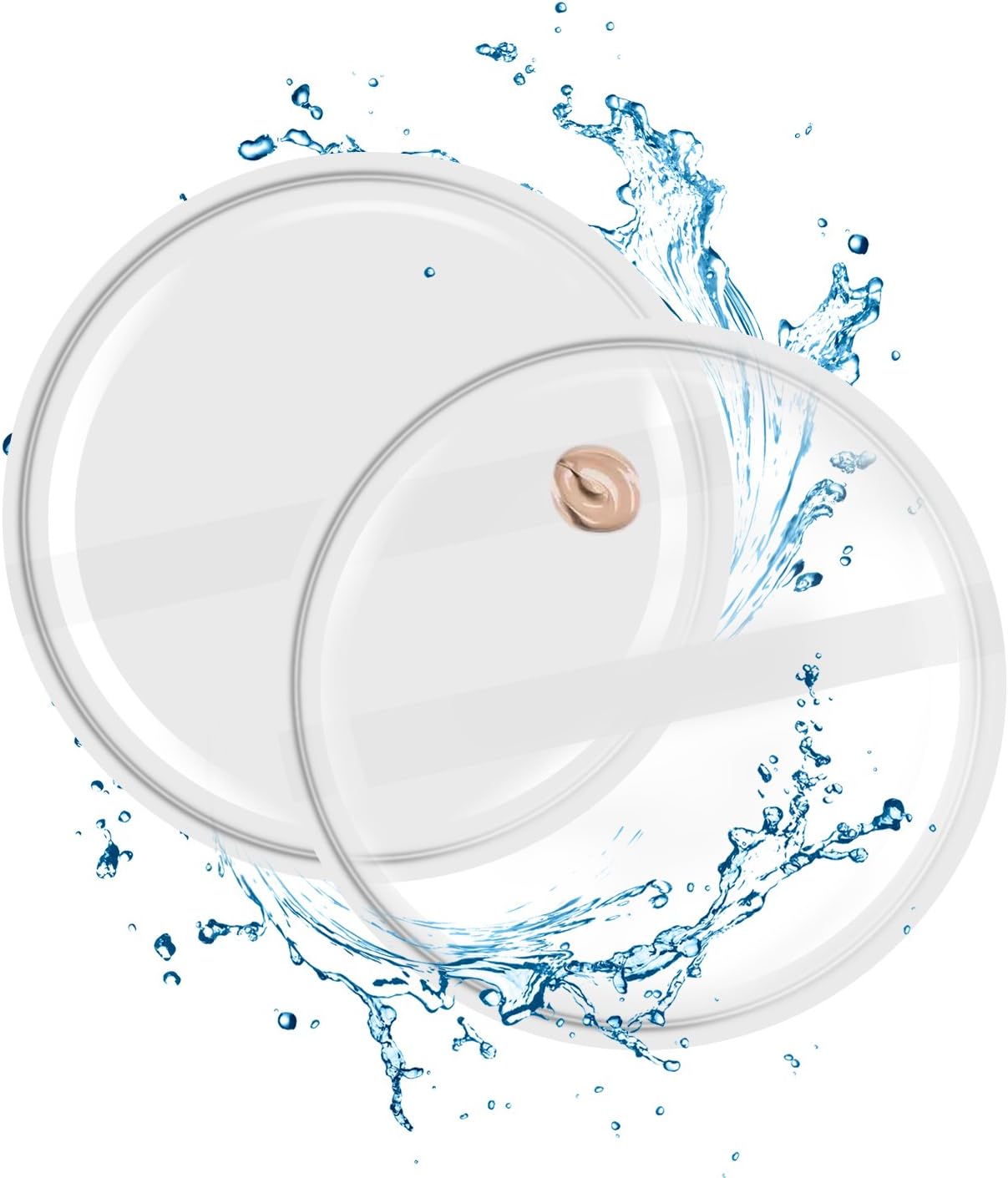 Silicone Make Up Sponges- Rophie 2 Beauty Blender Sponges / 2 Clear Gel Makeup Applicator Sponges for Foundation Makeup Cleanser or Creams