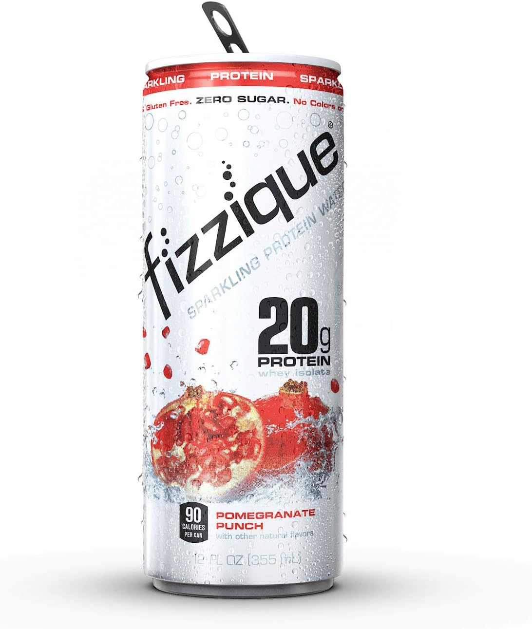 Fizzique Keto Protein Water | 20g Whey Protein | Low Carb, Sugar Free, Sparkling Protein Water + Keto Snack | Pomegranate Punch | 12 Count