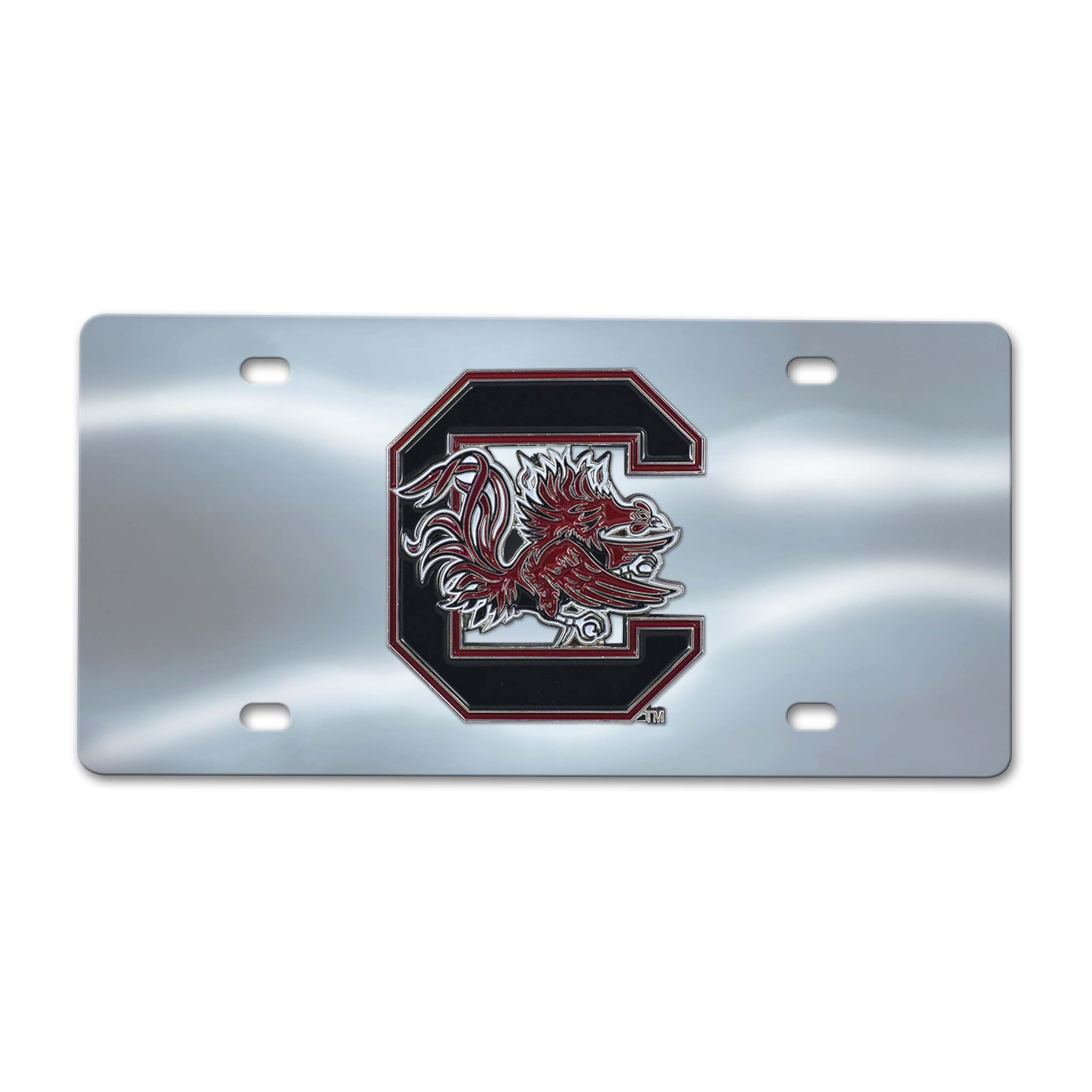 NCAA South Carolina Fighting Gamecocks Die Cast License Platedie Cast License Plate, Chrome, 6"X12"