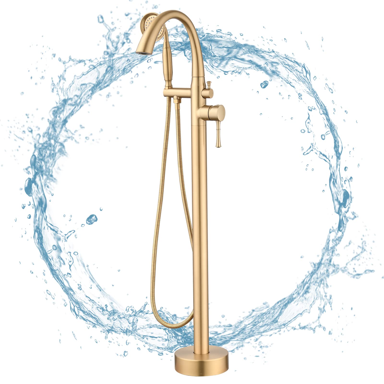 PROOX Freestanding Bathtub Faucet Floor Mounted, High Flow Free