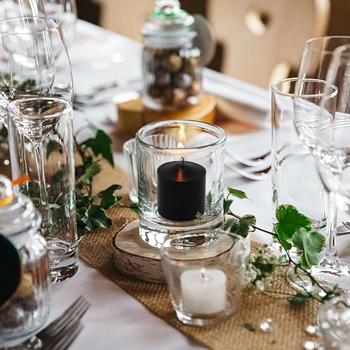 Miniatura 8 de Velas votivas negras de 10 horas para bodas, fiestas, Halloween y emergencias, juego de 36 velas a granel sin perfume para restaurantes y decoración