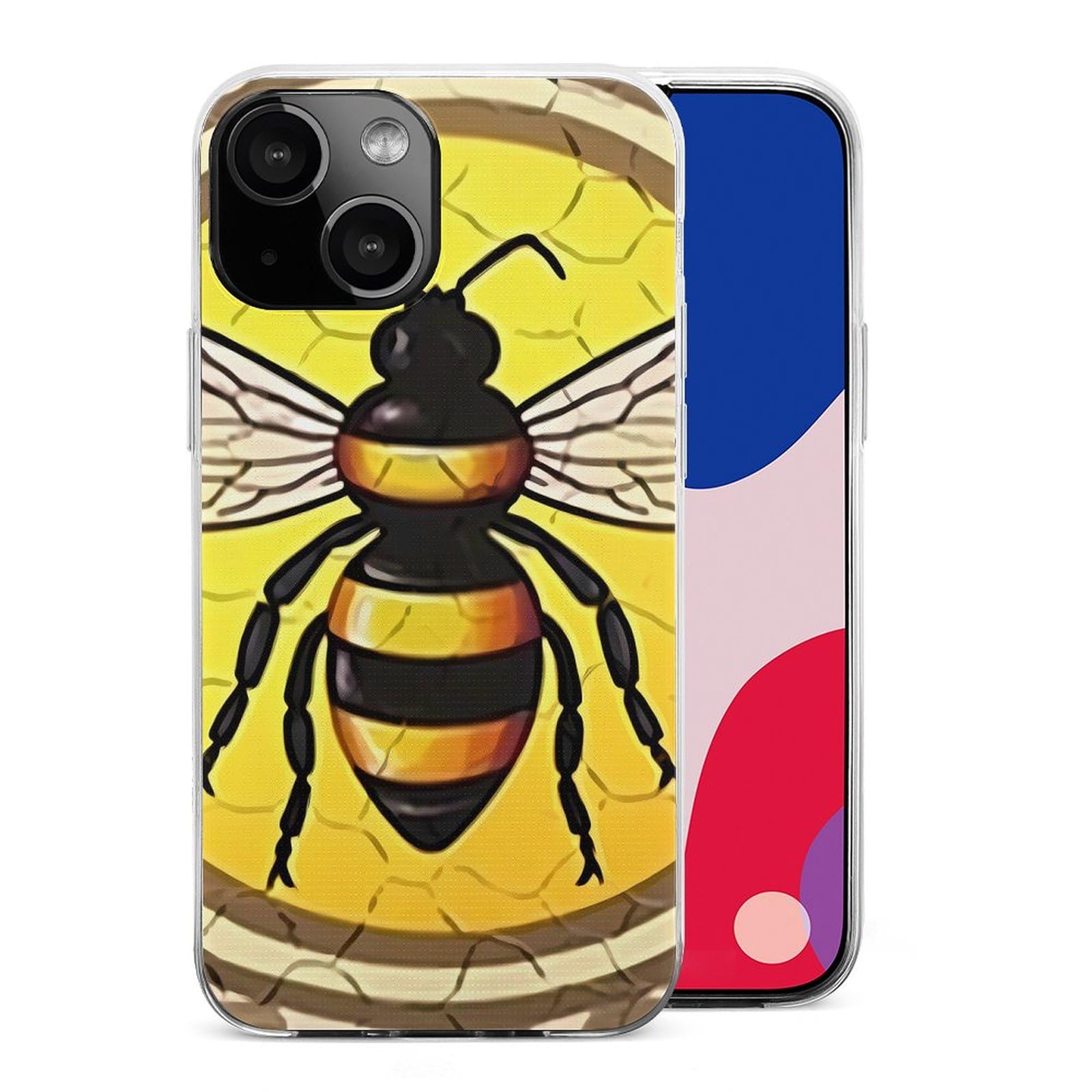 Honey Bee Phone Case Compatible with iPhone 13 Mini Shockproof TPU