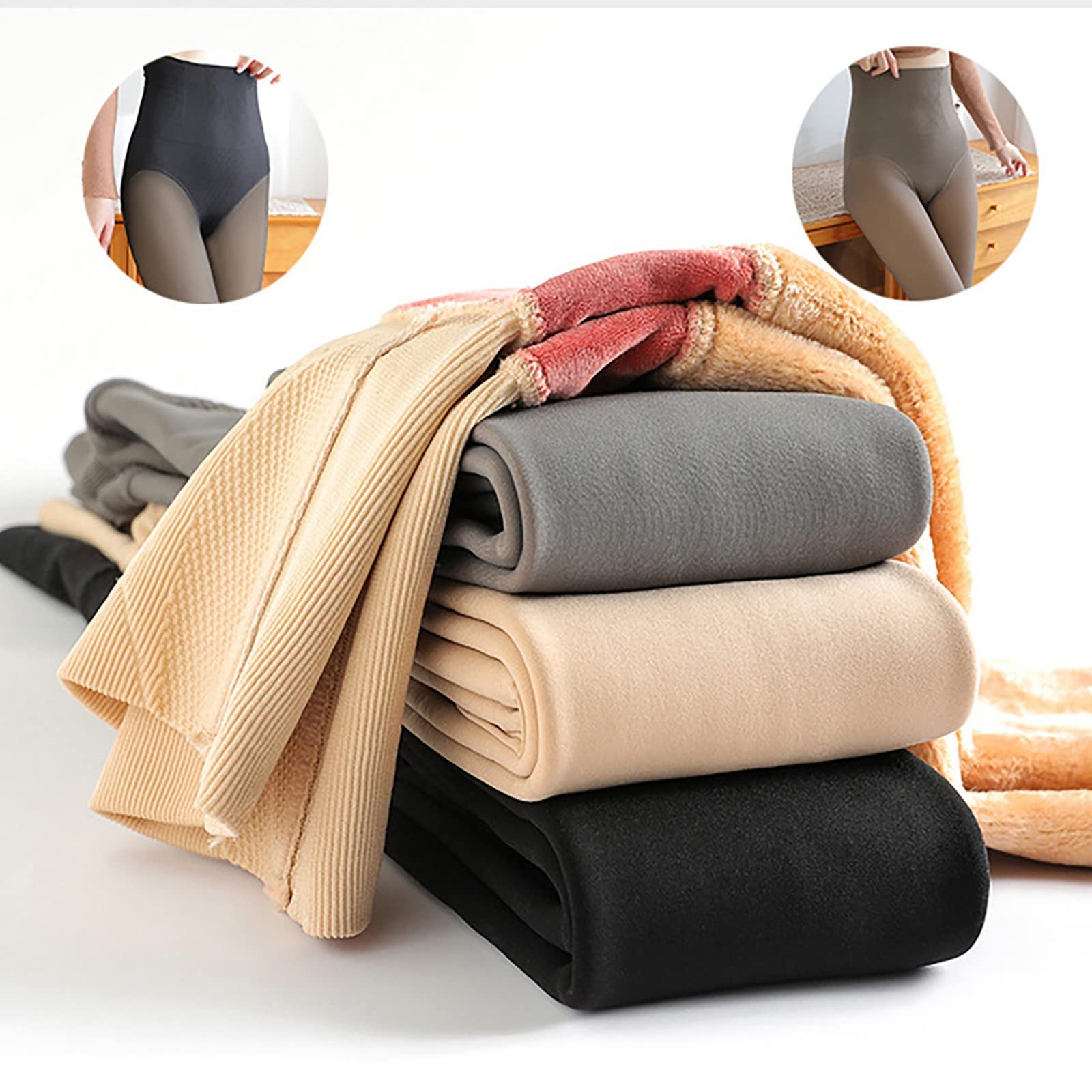 Collants Femme Collant Fantaisie Femme Collant sans Pied Chaussette Grande Taille Coton Leggs Effet Peau Nue Collants Thermiques Marron Sexy Effet Chaussette Incassable Bas sans Pied Noir Legging