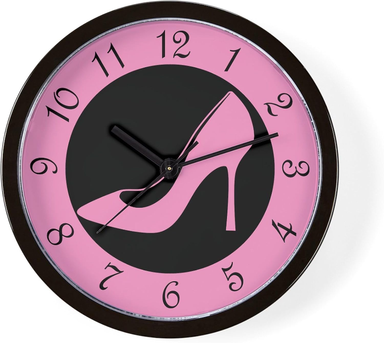 CafePress Pink High Heel Shoe 10" Wall Clock for Livingroom, Kitchen, or Office