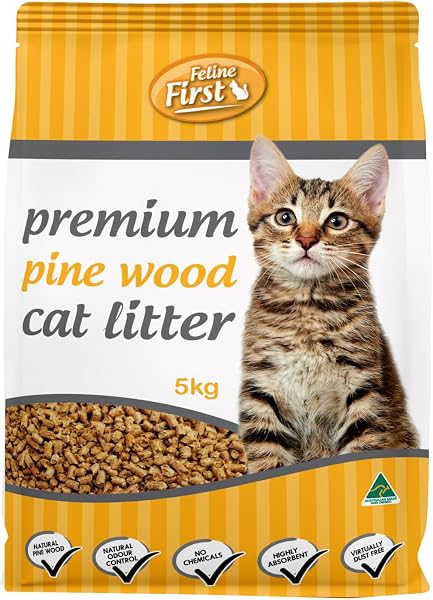 Feline First Pine Wood Kitty Litter 5kg with Natural Absorption