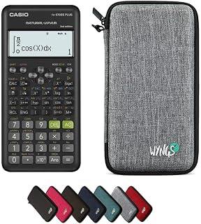 Casio fx-570ES Plus 2nd edition con Custodia Protettiva WYNGS inclusa Grigio Chiaro - Calcolatrice Scientifica - Pacchetto Base