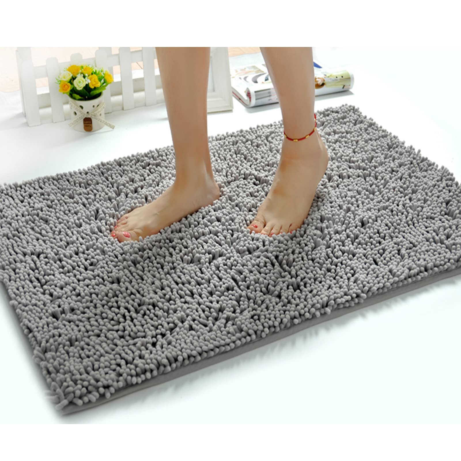 Tapis de bain chenille épais d'une douceur exceptionnelle et d'une finition haut de gamme 80x120 cm