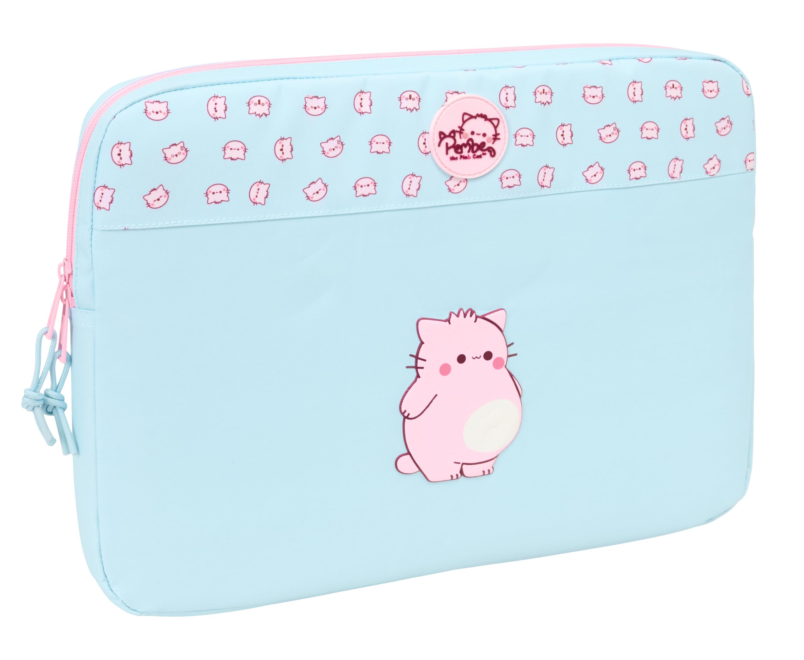 PEMBE THE PINK CAT – Laptop Sleeve 15.6 Inches, Backpack, Ideal for Children of Different Ages, Comfortable and Versatile, Quality and Resistance, 39.5 x 3.5 x 27.5 cm
