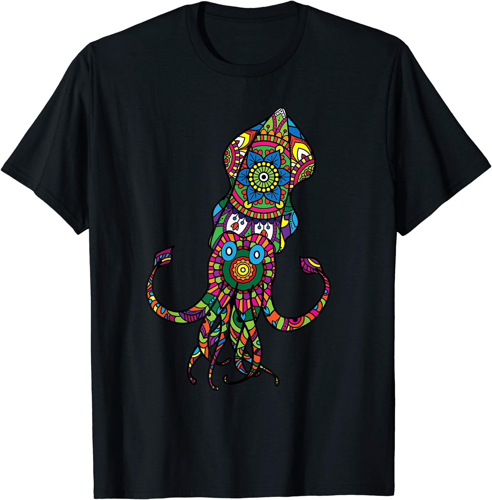 Psychedelic Squid Art SpecialTee CoTrippy Octopus Cosmic Sea Animal - Psychedelic Squid Art T-Shirt