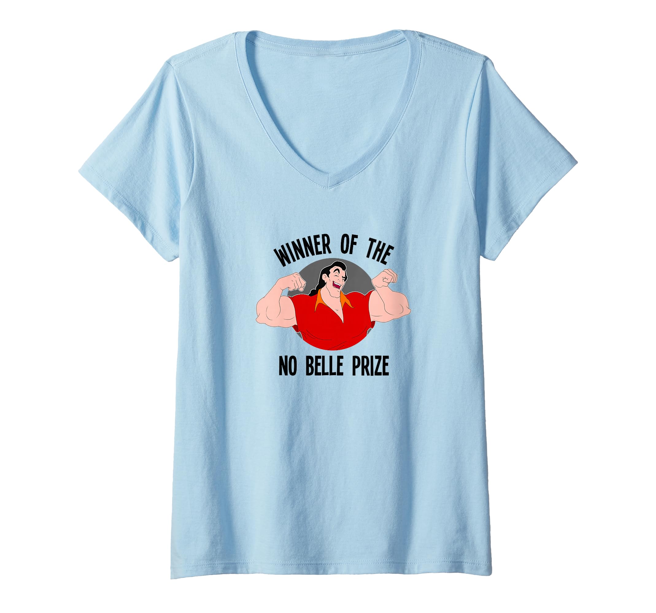 Womens Disney Beauty And The Beast Gaston Winner Of No Belle Prize V-Neck T-Shirt