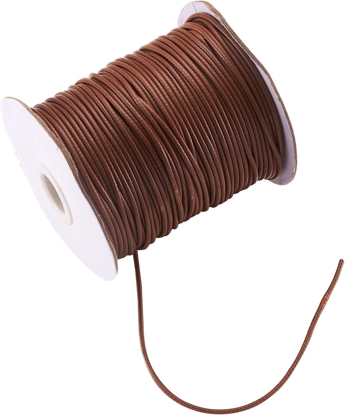 Pandahall 100 Yards/Roll 2mm Braided Waxed Polyester Cord String DIY Jewelry Craft Macramé Making Beading Thread Rope with Spool (Camel) - Image 3