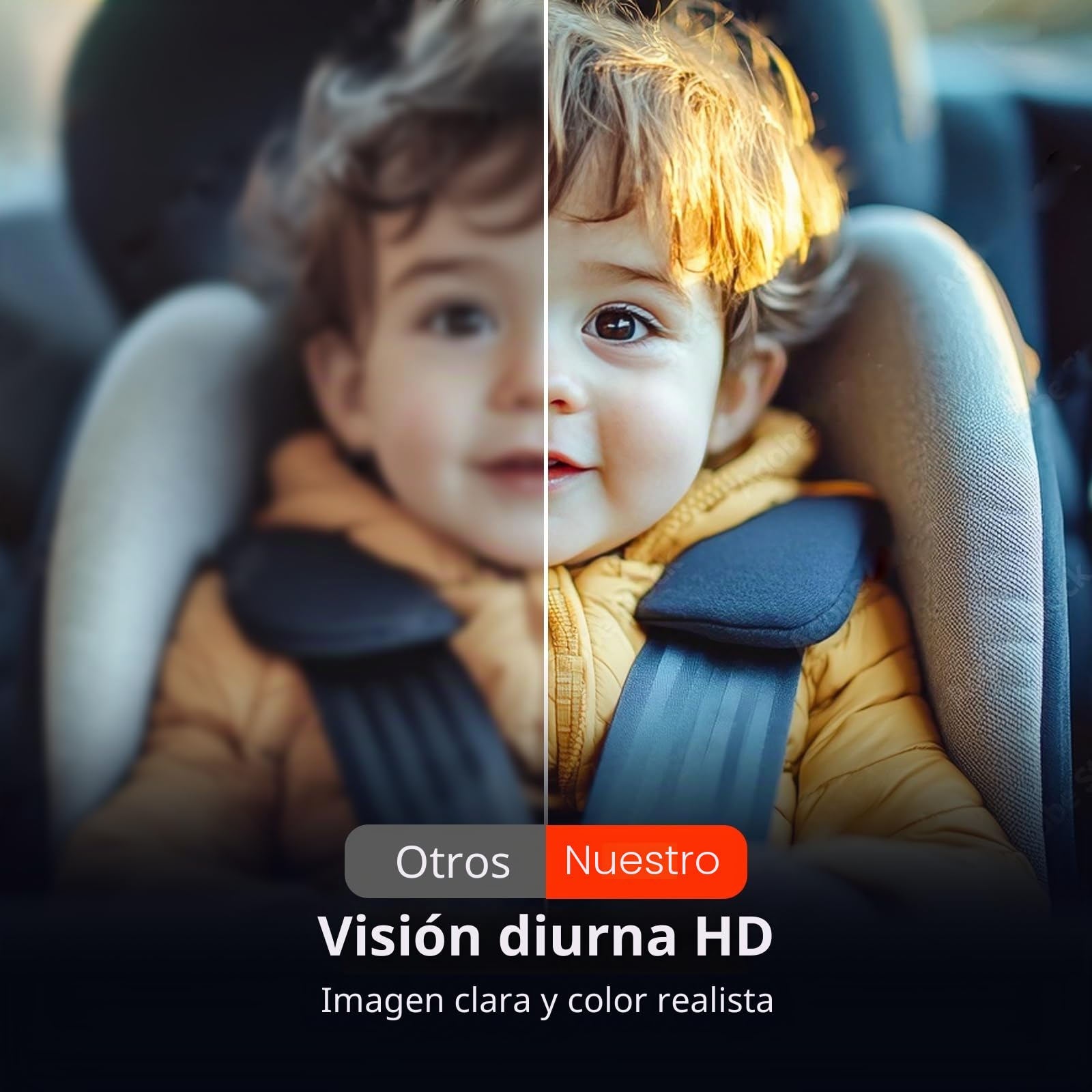 Cámara de coche para bebé de 7 pulgadas, 1080p IR visión nocturna espejo de coche para bebé con gran angular de 178°, pantalla IPS HD, monitor de orientación trasera, conducción segura para nuevos