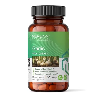 Merlion Naturals Garlic Tablets Allium sativum, All Natural, Pure Herbs 500mg x 120 Tablets