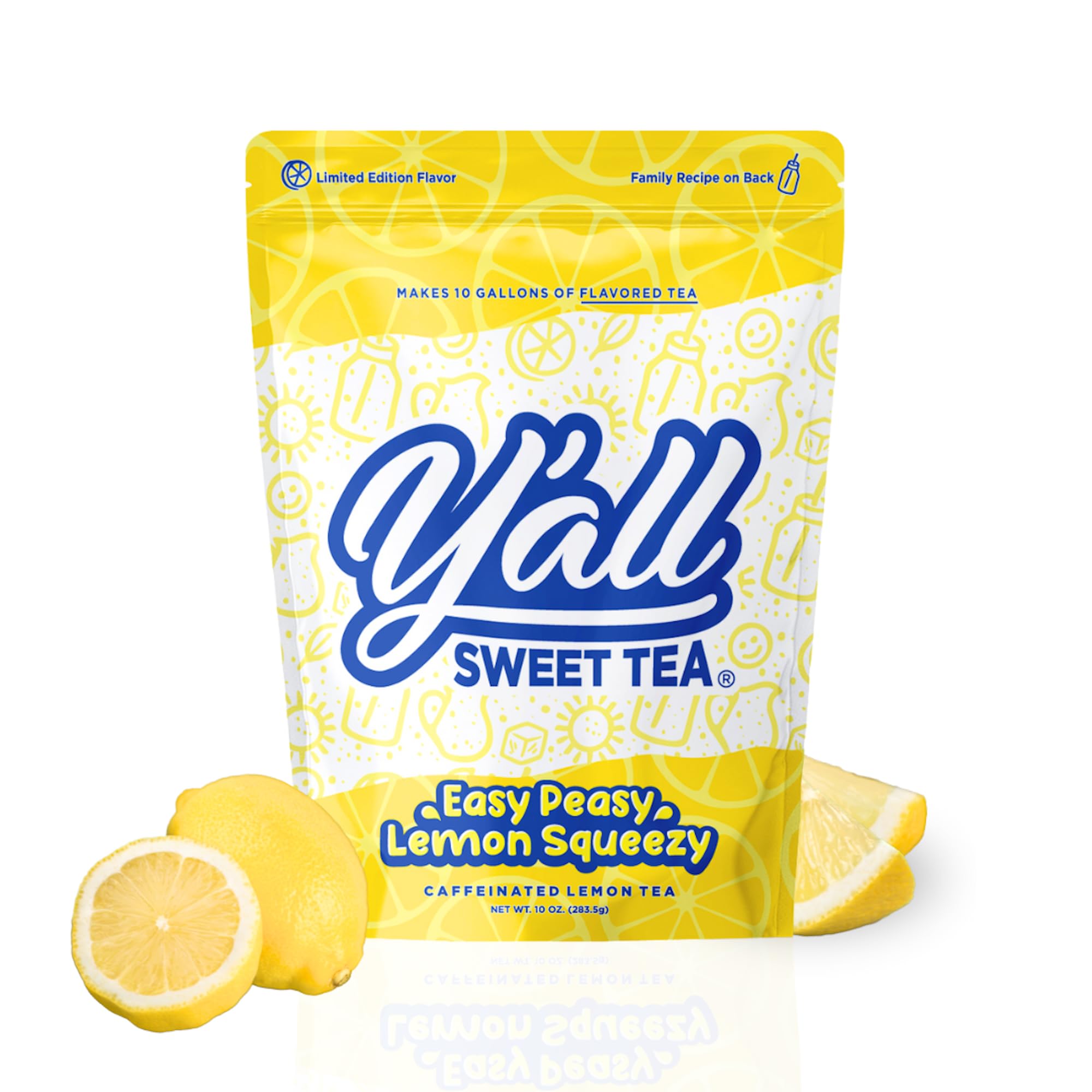 Y'all Sweet Tea - Pack of 10 Tea Bags by Perfect Batch - Size 1 Gallon (Lemon)