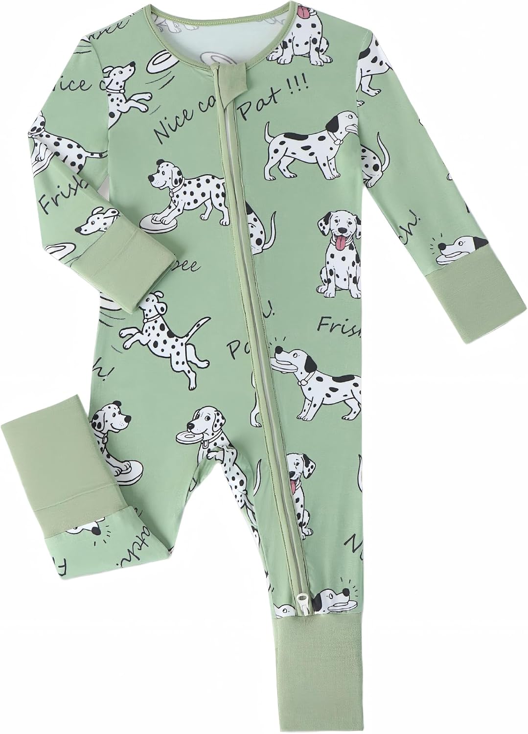 Unisex Baby Bamboo Viscose Long Sleeve Romper, Cute Prints Zipper Footless Jumpsuit, Toddler One-Piece Outfits