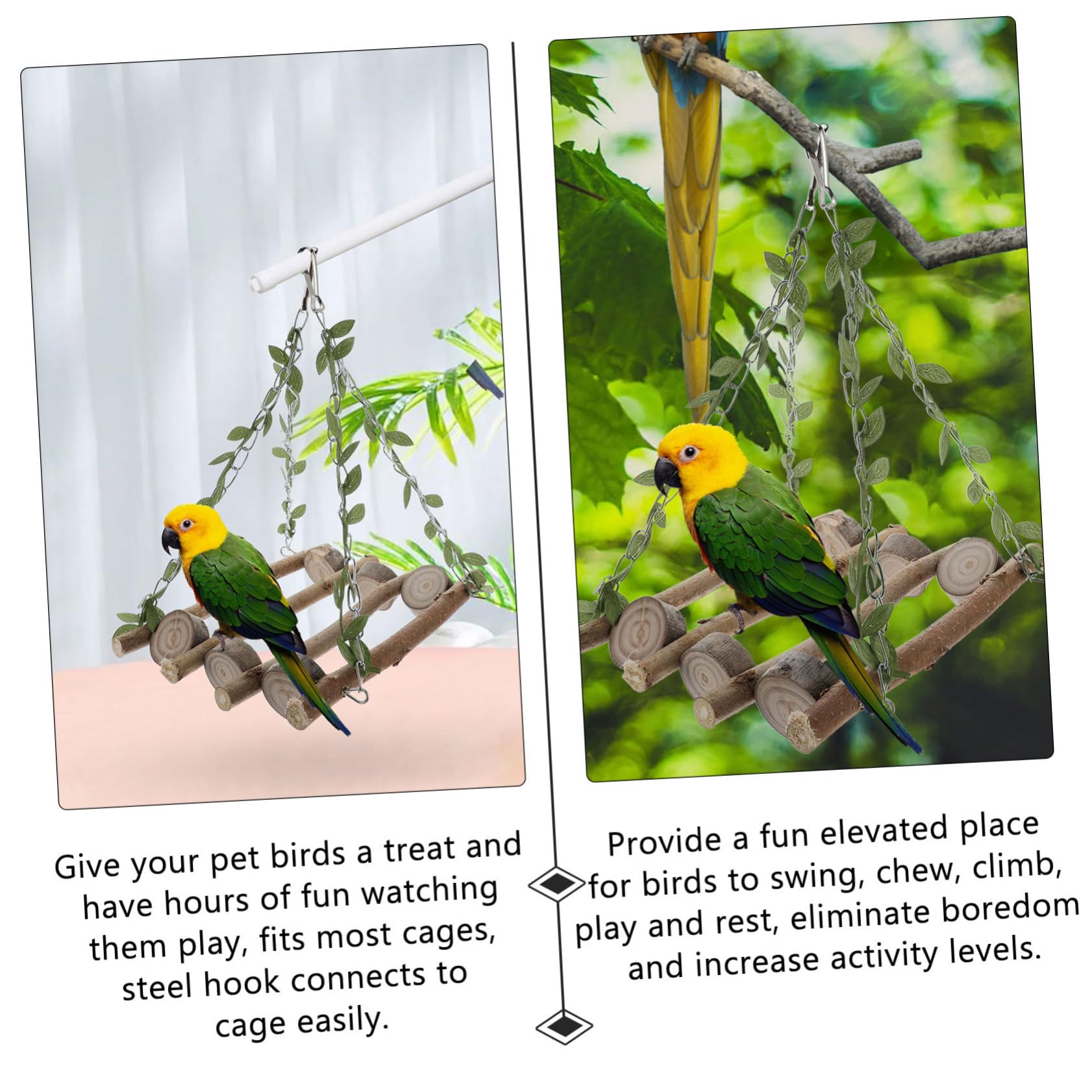 BESPORTBLE 3stücke Pet Bird Cage Toy Kletterleiter Und Schaukel Für Papageien Hängendes Spielzeug Aktivität Und Spaß Für Wellensittiche Und Ähnliche Vögel
