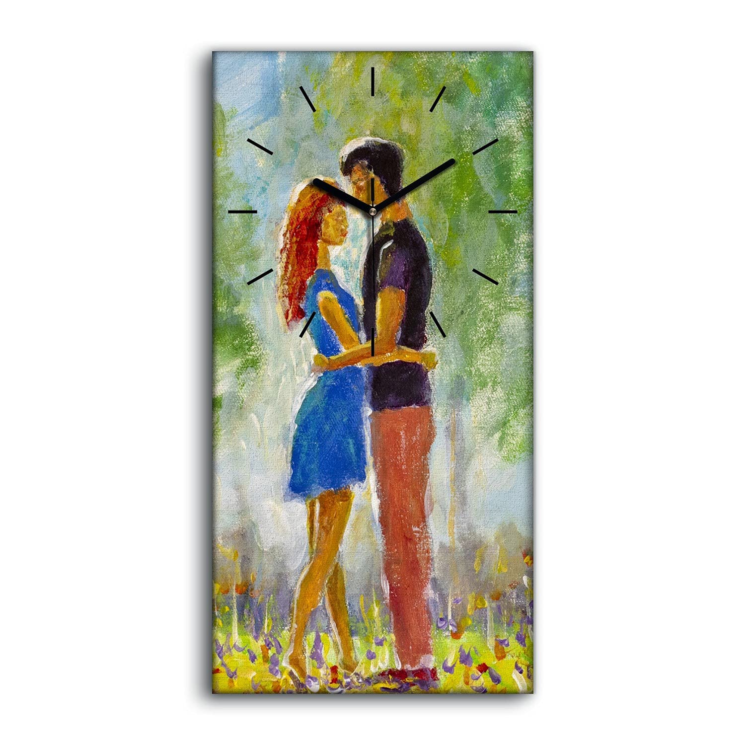 Horloge sur toile silencieuse sans tic tac art moderne salon 30x60cm