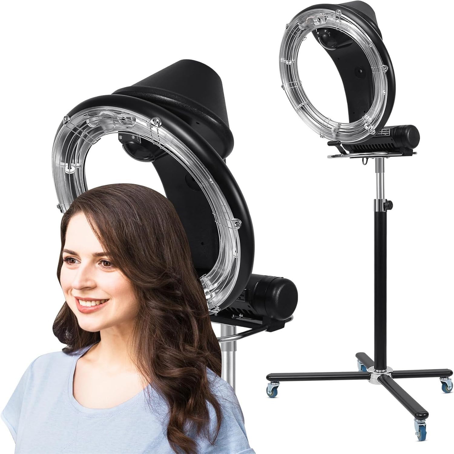 Orbiting Infrared Hair Dryer Professional Hair Perm Color Accelerator Processor Hooded Hair Dryer Salon Dryer Temperature Height Adjustable