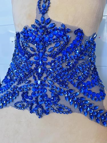 Miniatura 9 de Parches de costura de encaje con cuentas con piedras y cristales de diamantes de imitación cosidos, manualidades para disfraces de boda, decoración