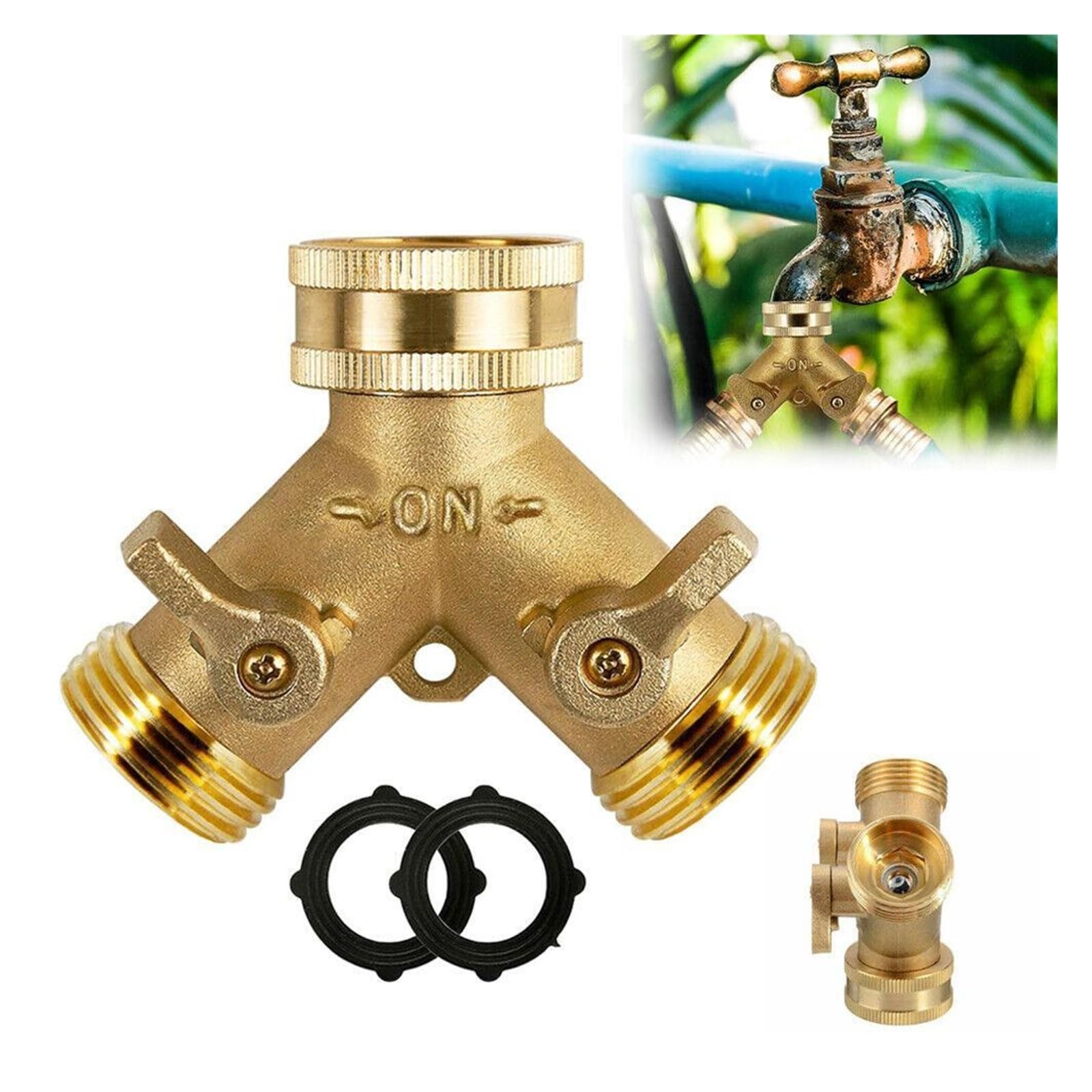 Conector de grifo de latón, adaptador rápido de 3/4", acoplamiento for manguera de jardín