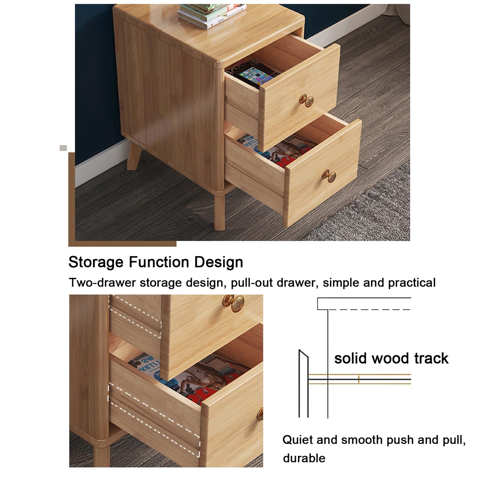 Amazon｜幅20/25/30/35/40/45cm ナイトテーブル 床头柜 ベッドサイド