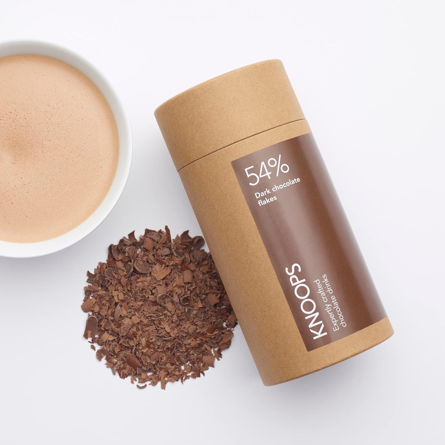 Knoops Luxury Hot Chocolate Flakes, 54 Dark Chocolate, Luxury Hot