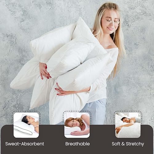 Miniatura 2 de The Bishop Cotton Fundas de almohada tamaño Queen de 1000 hilos, suaves, 100% algodón egipcio, suaves, cómodas y transpirables, decoración del