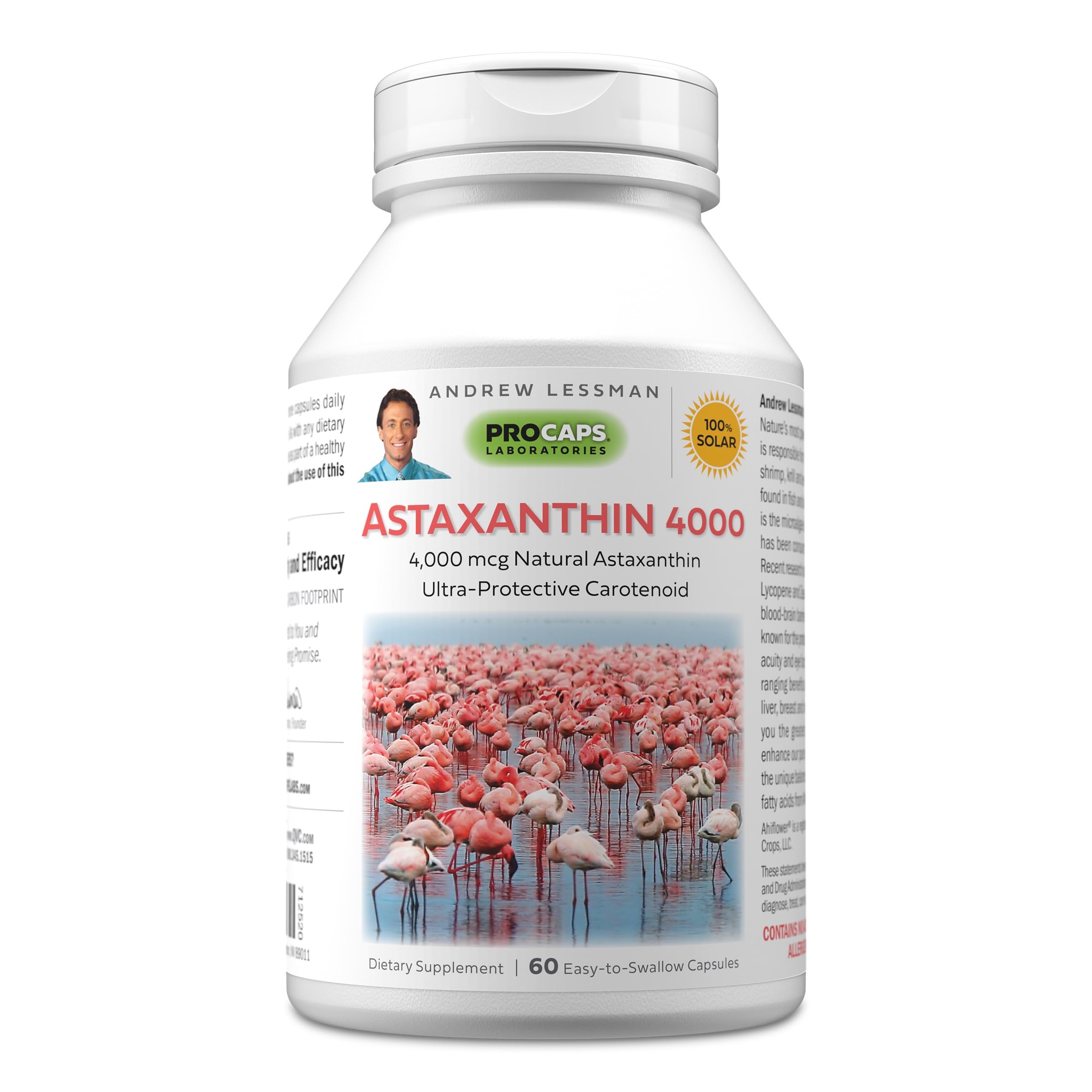ANDREW LESSMAN Astaxanthin 4000 mcg Natural Astaxanthin, 60 Softgels 60 Count (Pack of 1)