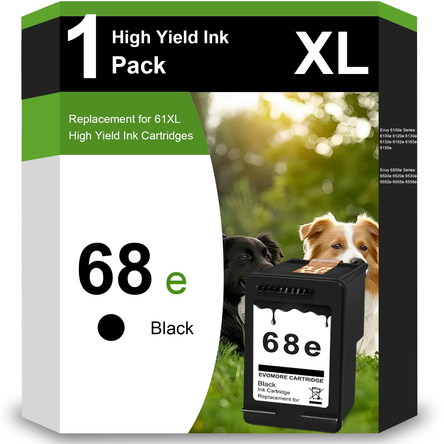 Amazon.com: OULADUN 68 Black Ink Cartridge High Yield Replacement
