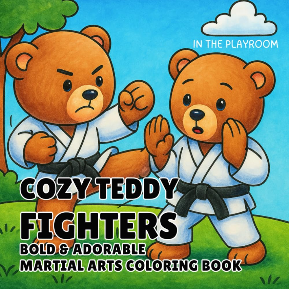 Cozy Teddy Fighters: A Bold and Adorable Martial Arts Coloring Book with Teddy Bears Doing Jiu Jitsu, Karate, Kickboxing, Taekwondo and More