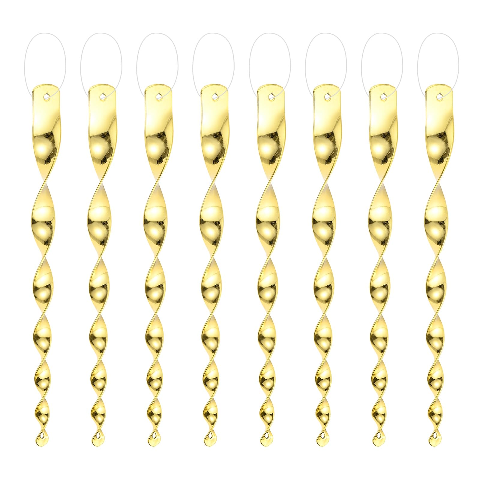M METERXITY 8-Pack Bird Reflective Rods 11.5 Inch Spiral Bird Scare Rods Hanging Birds Deterrent Device for Yard/Patio/Garden/Farm/Decoration [Gold]