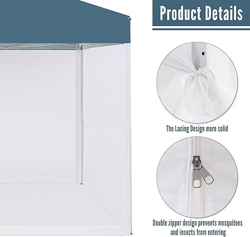 Miniatura 2 de Mosquitera para tienda de campaña desplegable de 10 x 10 pies, paredes laterales con cremallera para jardín al aire libre, patio, kiosco (solo
