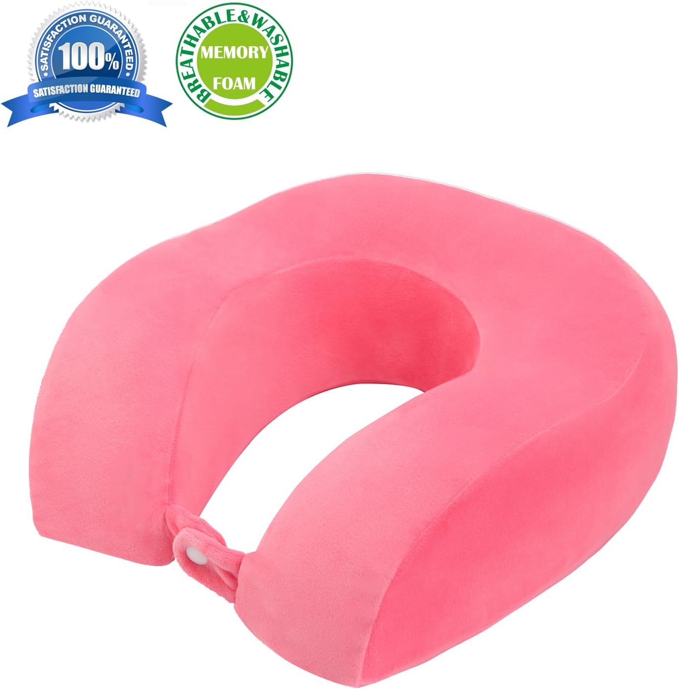 HERIGGA Travel Pillow Neck Memory Foam Portable Pillow for Airplanes Cars Buses Office U Shape Pillow with Velvet Cover
